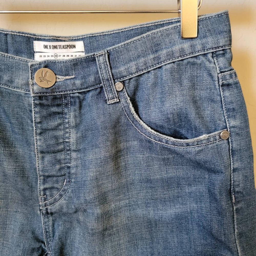 One X One Teaspoon Chargers Denim Jean Shorts - Picture 5 of 14